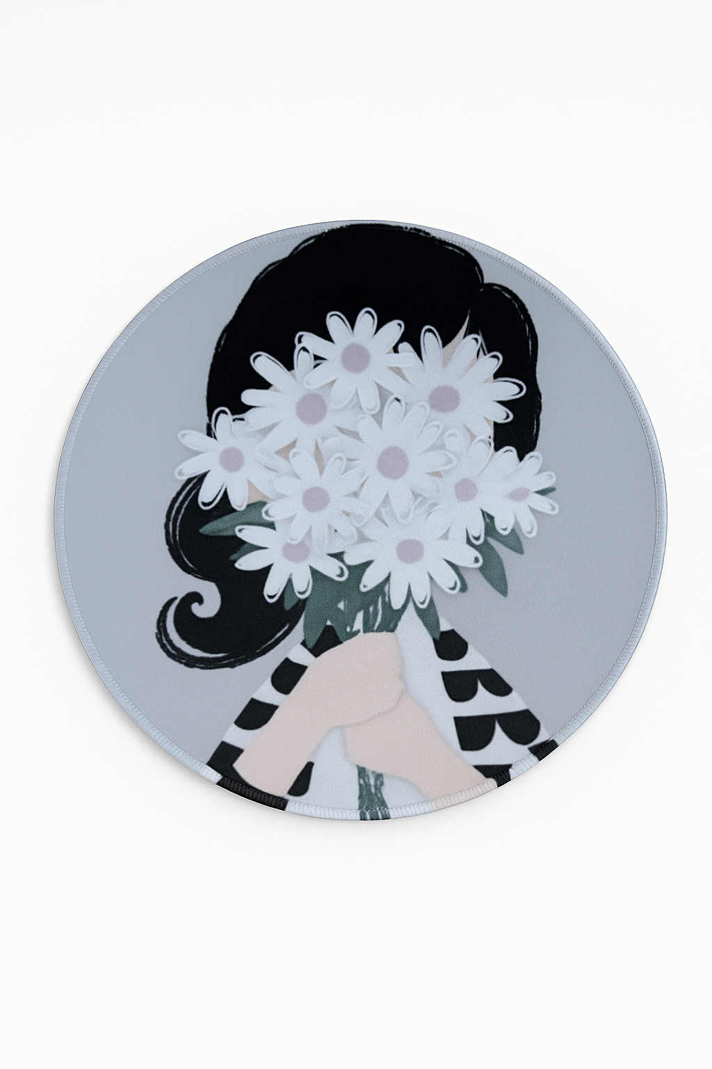 Коврик для мыши G7, 25см, с прошитыми краями, круглые узоры,