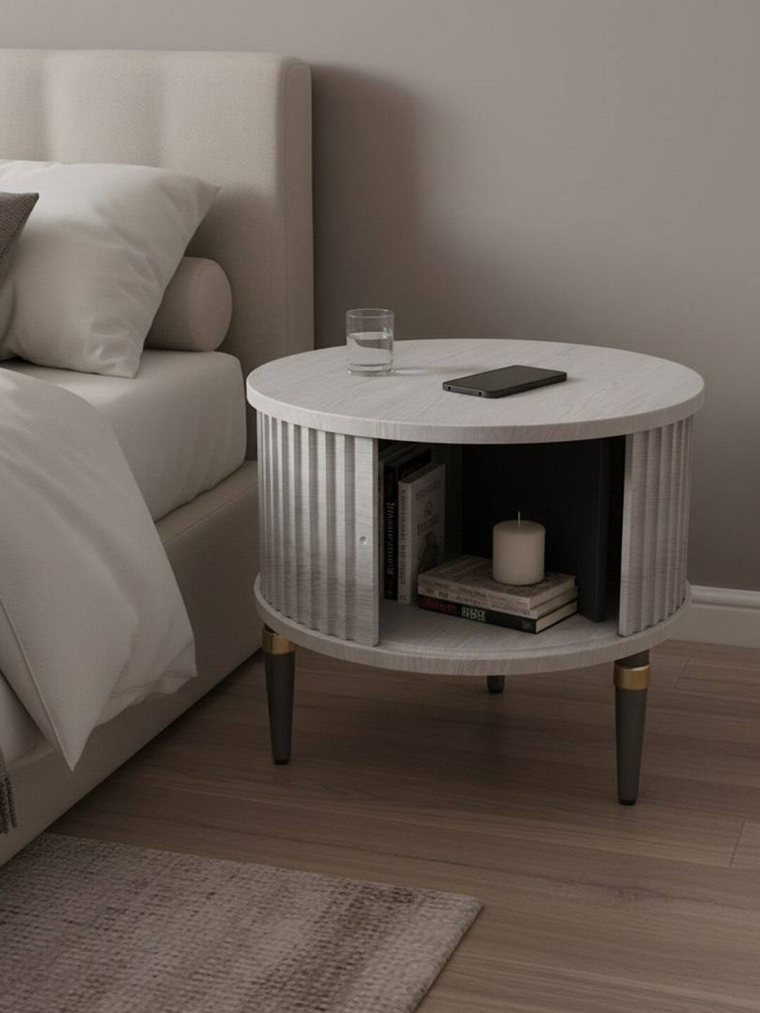 Прикроватная тумба с округлой формой — фото 1