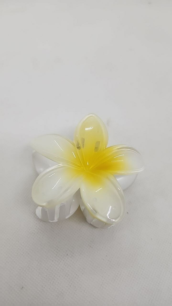 Крабики для волос "Гавайский цветок", акрил, матовое покрытие, заколка