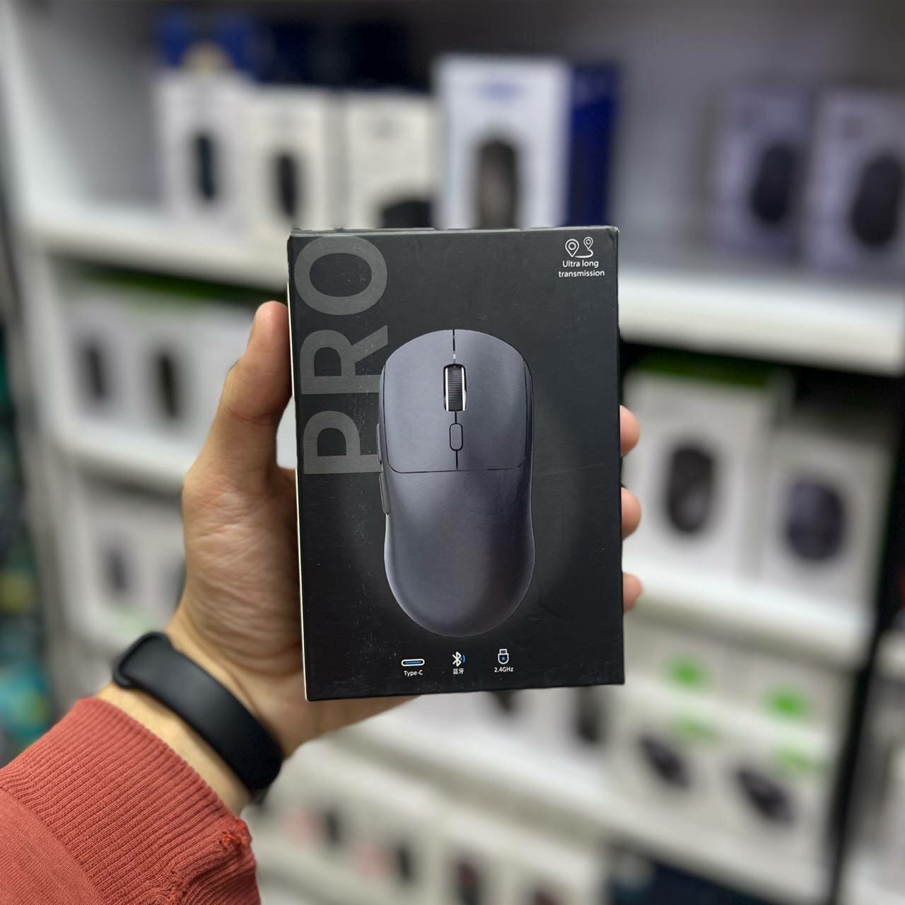 Беспроводная компьютерная мышь PRO с Bluetooth и 2.4G USB-приёмником, перезаряжаемая, зарядка Type-C, оптическая, для ПК