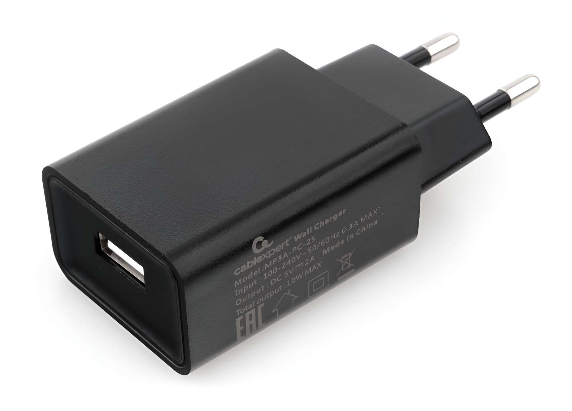 Зарядное устройство Cablexpert чёрный 10.5Вт 2.1А 1хUSB MP3A-PC-25