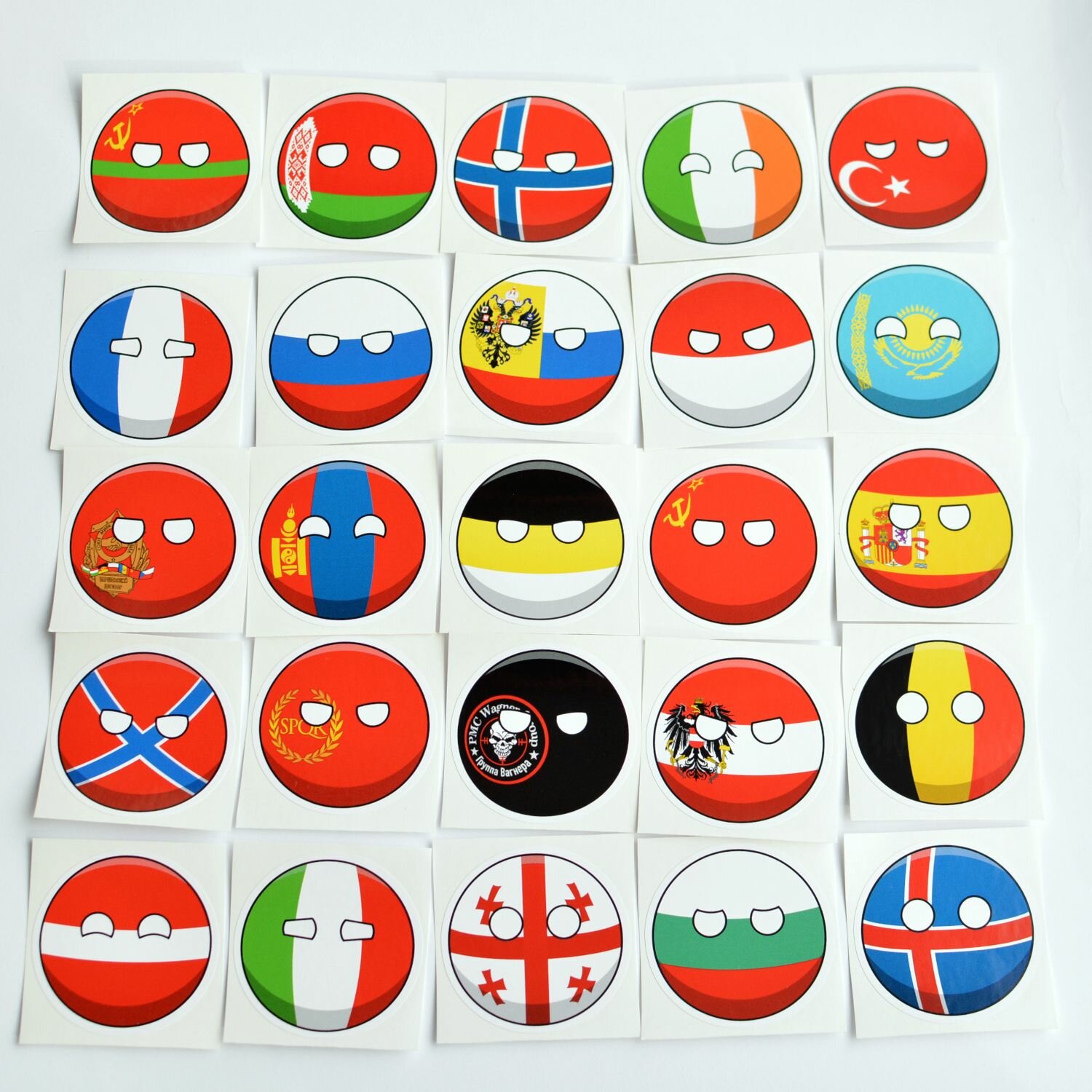 Наклейки Countryballs №3 25 шт. Набор стикеров кантриболз с флагами 25 разных стран