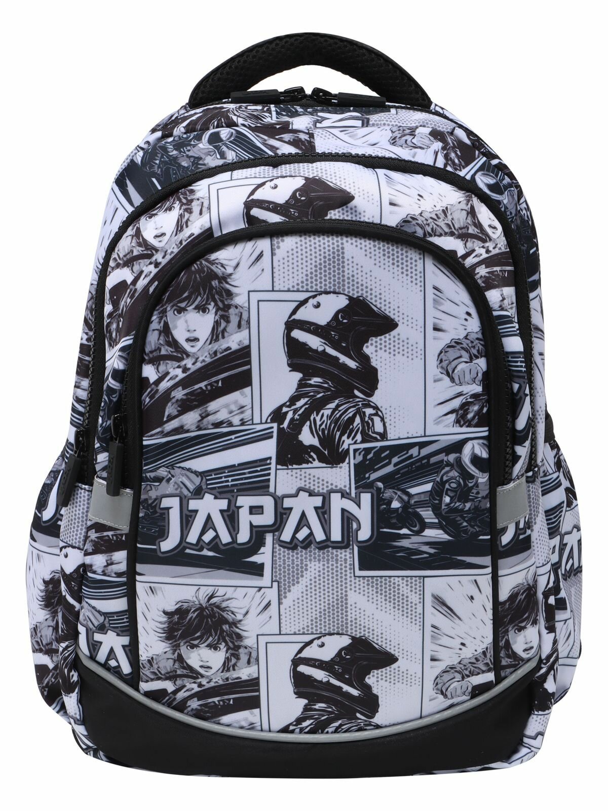 Рюкзак школьный ортопедический kari для мальчиков цвет чёрный белый