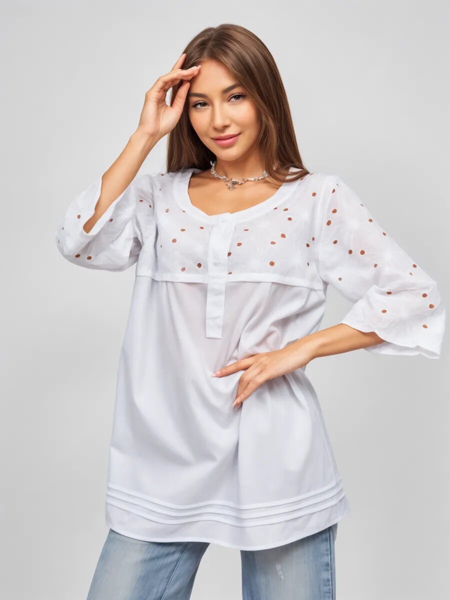 Блуза Одекс-Стиль лето 2025 размер 54-56 белый