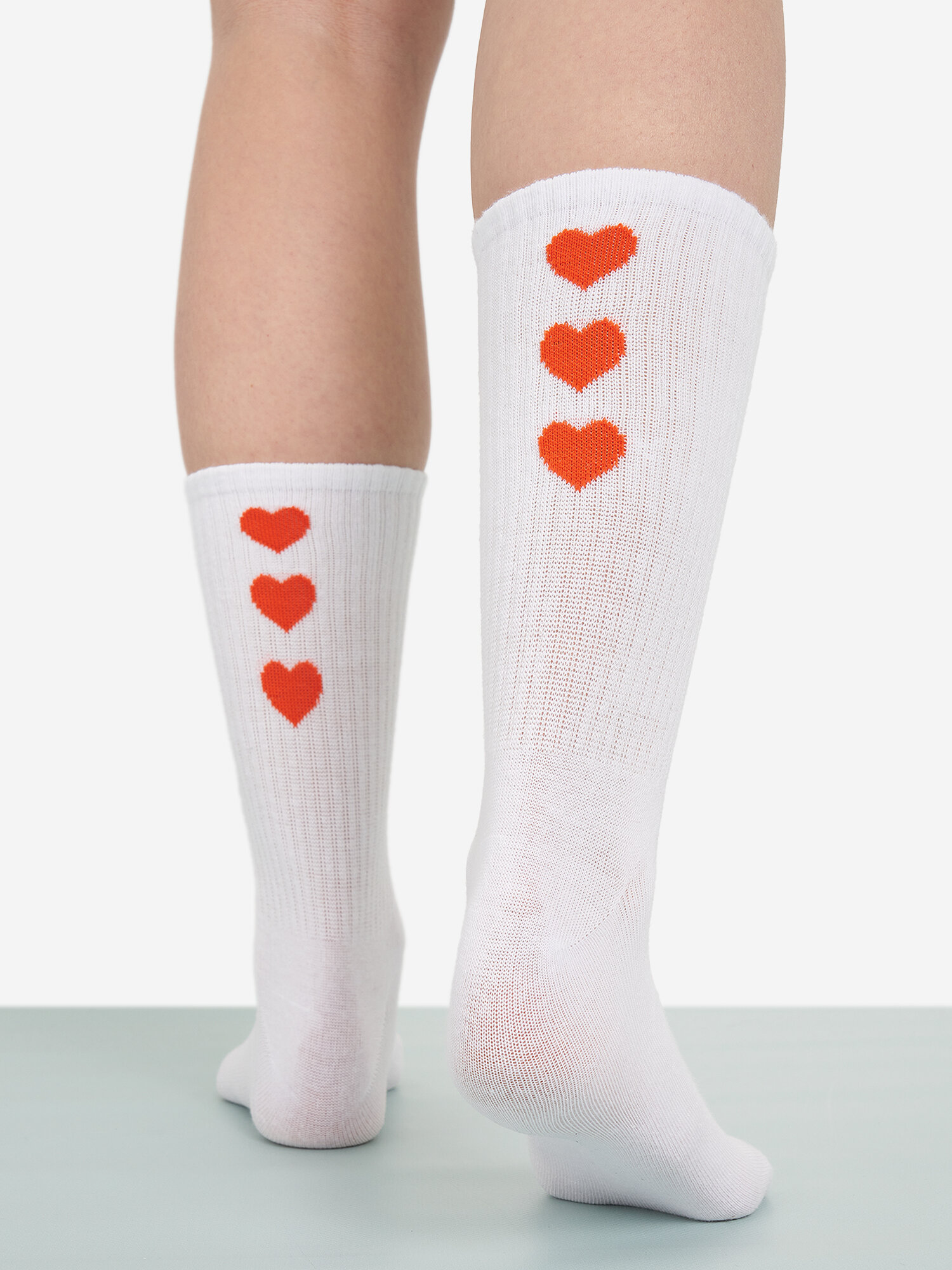 Носки GSD, размер 35-38, белый, красный — фото 1