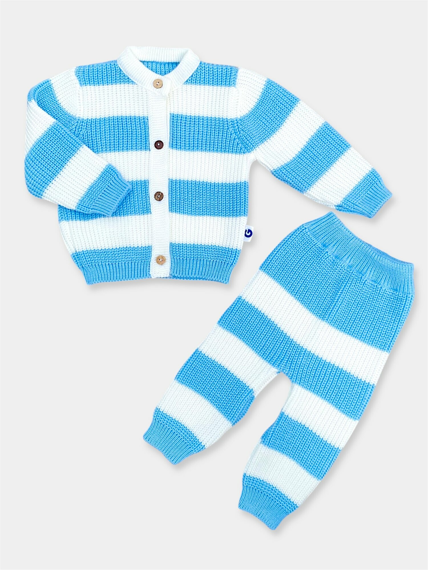 Комплект одежды Gunesh Line Textile Линейка, размер 80, голубой, — фото 1