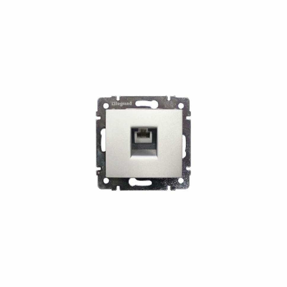 Розетка Legrand телефонная RJ11 Legrand Valena алюминий 694347