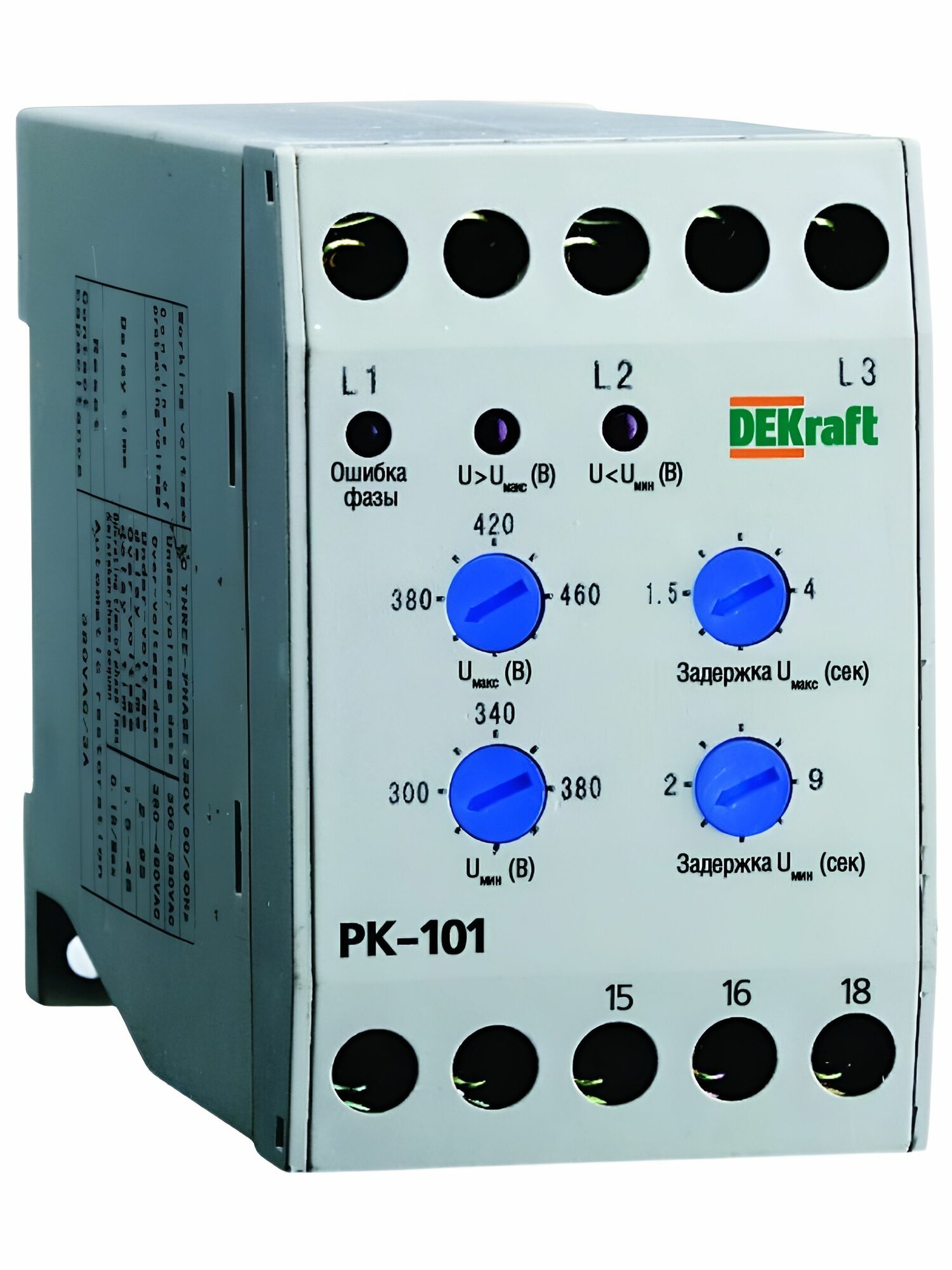Реле контроля фаз РК-101 DEKraft, 380В тип 01, Арт: 23300DEK.