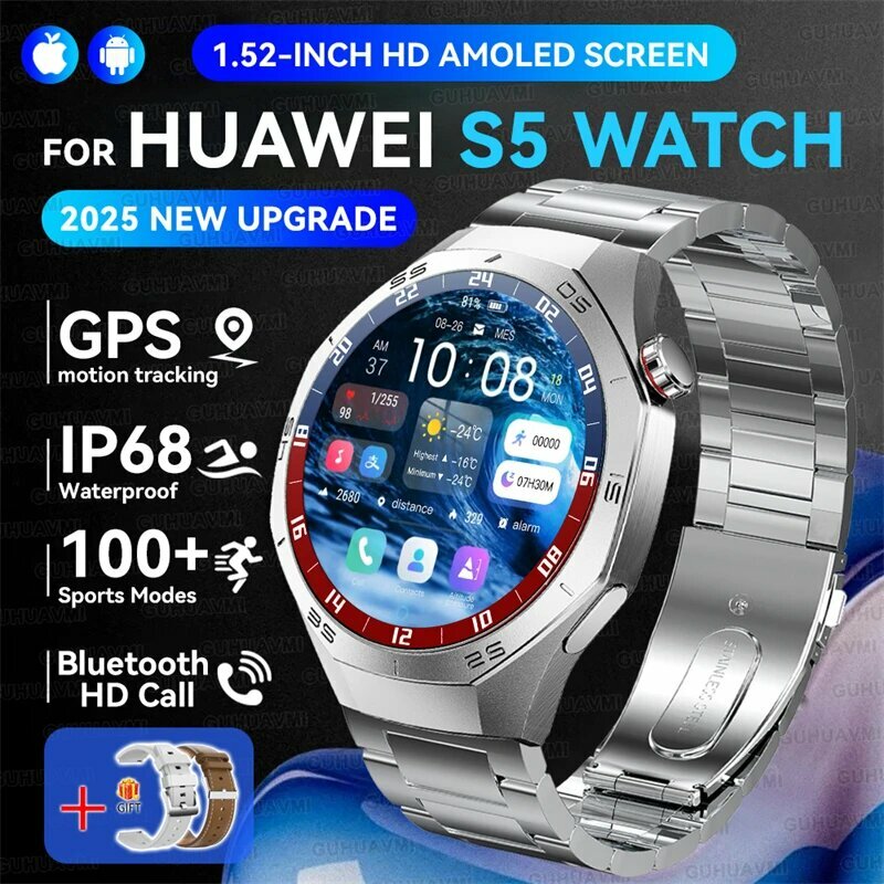 Huawei GT5 Pro Умные часы для мужчин, Silver Steel 2A, Waterproof Watch