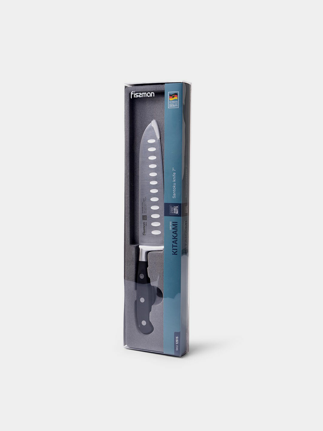 Нож Santoku FISSMAN KITAKAMI 12515 18 см, сталь X50CrMoV15, пластиковая рукоять