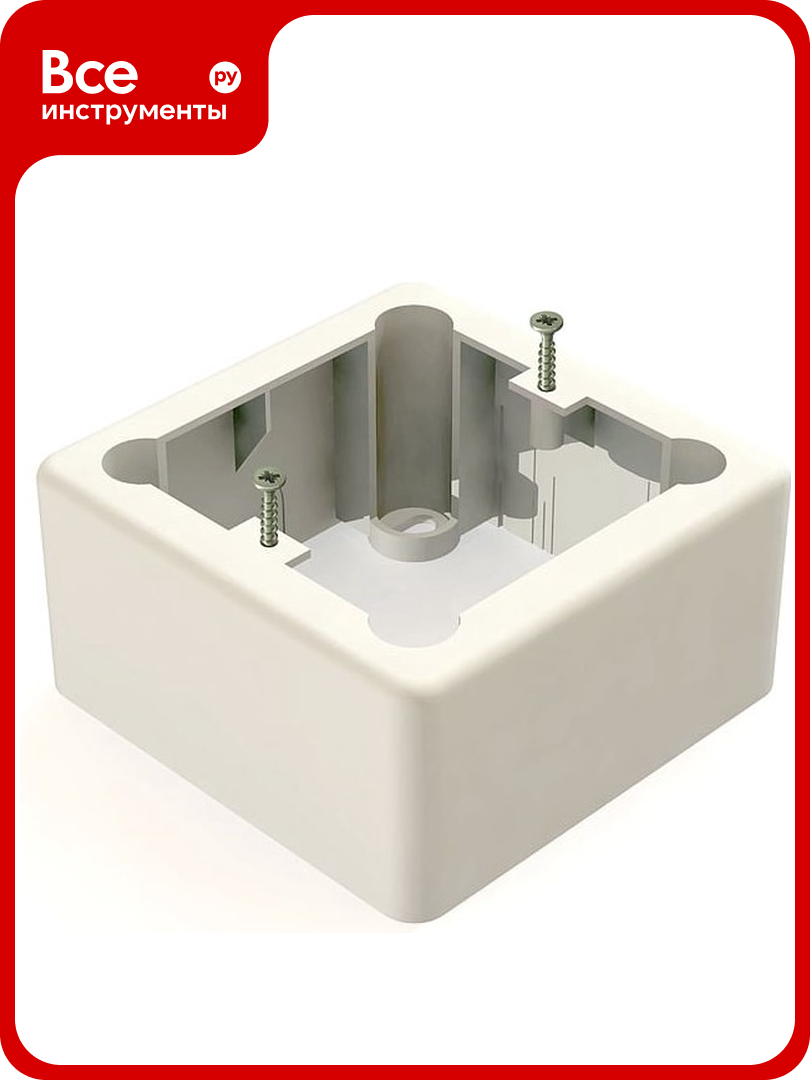 Установочная коробка GREENEL 1-местная 85х85х42 БЕЛАЯ GE40232-01