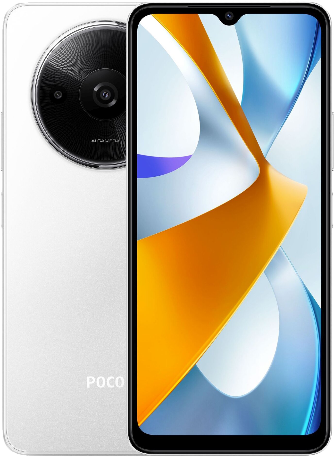 Смартфон Xiaomi Poco C61 64Gb 3Gb белый 3G 4G 2Sim 6.71" IPS 720x1650 And14Go 8Mpix 802.11 a/b/g/n/a
