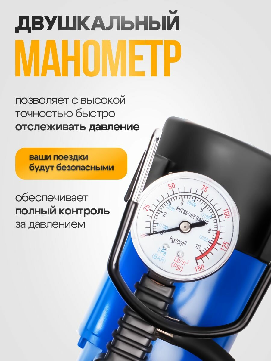 Автомобильный компрессор SCHWARZ насос электрический от прикуривателя / Компрессор для шин — фото 1