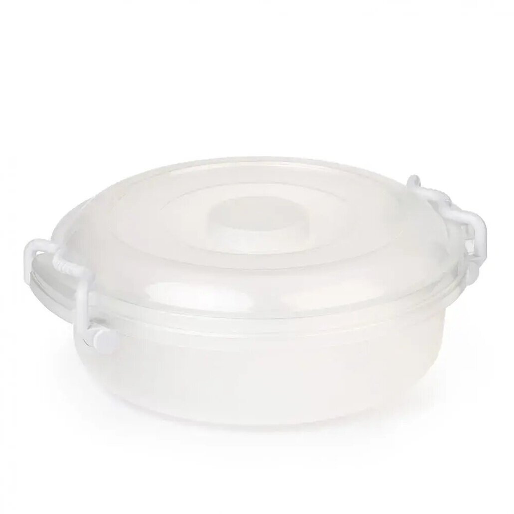 Контейнер для хранения 3л герметичный прозрачный с ручками пластик круглая форма