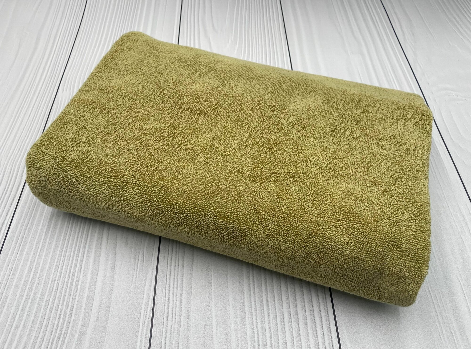 Полотенце большое махровое отельное толстое банное, для ванны, для бассейна однотонное Фисташка 70*140 см 600 г/м