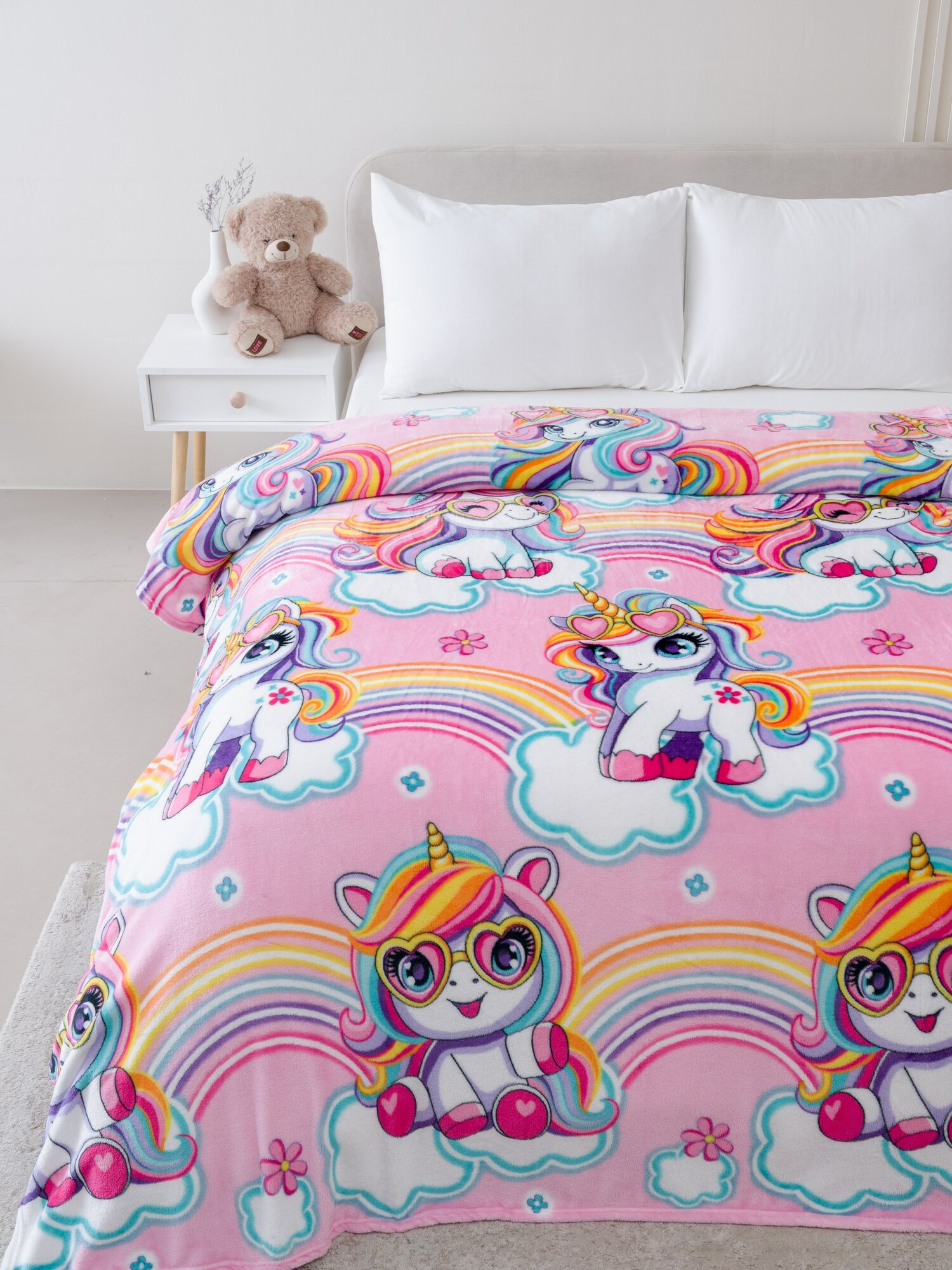 Изображение Плед 150х200 Павлинка Пони единороги (розовый), 1.5 - спальный, детский