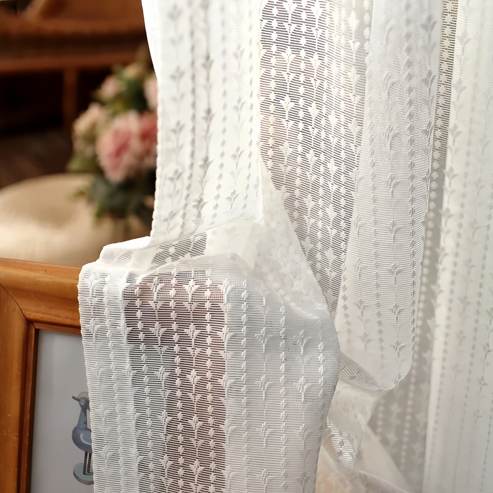 Шторы HANLU шифоновые белые 1 панель 1pcs W150xH260cm pleated tape Белый