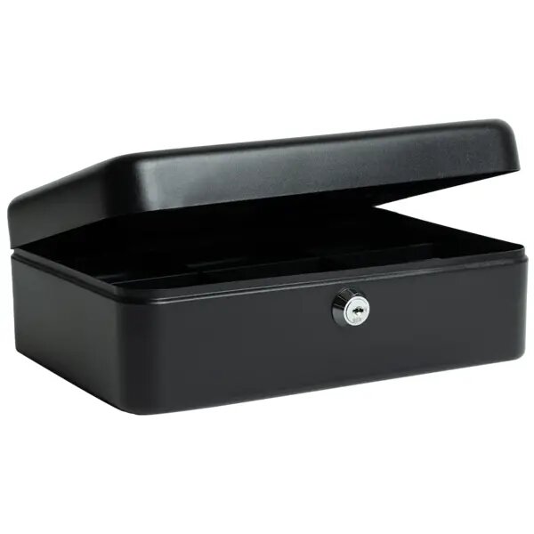 Кэшбокс ключевой замок 250х180х90 мм черный