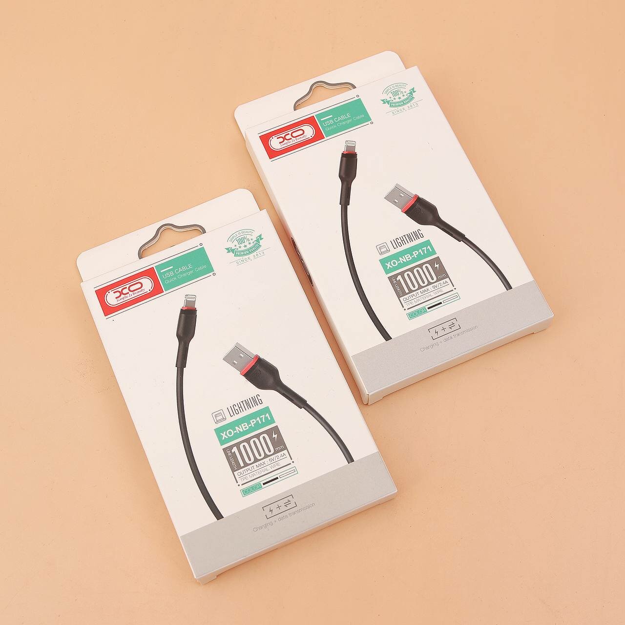 Кабель USB XO NB-P171 Lightning для быстрой зарядки и синхронизации iPhone/iPad, черный