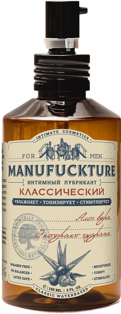 Лубрикант MANUFUCKTURE, водная основа, с гуараной, увлажняющий, 150мл