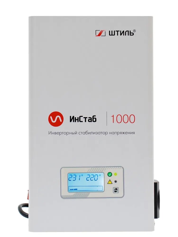 Стабилизатор Штиль ИнСтаб IS1000 1000ВА/800Вт, однофазный, инверторный, испол. настенное/настольное,