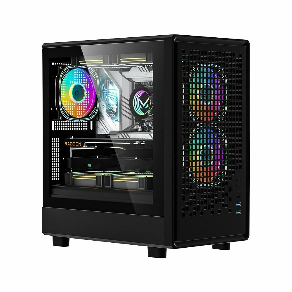 Корпус FPMAX Air Mesh G2, Mini-Tower, боковое закаленное стекло, черный
