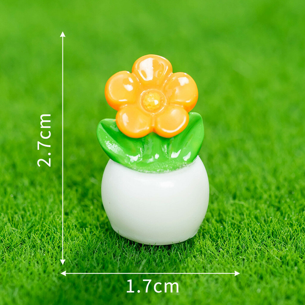 Dekorativnaya rezinovaya miniaturnaya podsolnukh i roza rastenie s sadovym stilyem dlya kukolnogo doma i ukrasheniya na stol