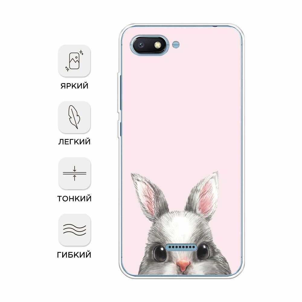 Чехол на Xiaomi Redmi 6A / Сяоми Редми 6А с принтом "Карандашный кролик 1 - 8 марта" — фото 1