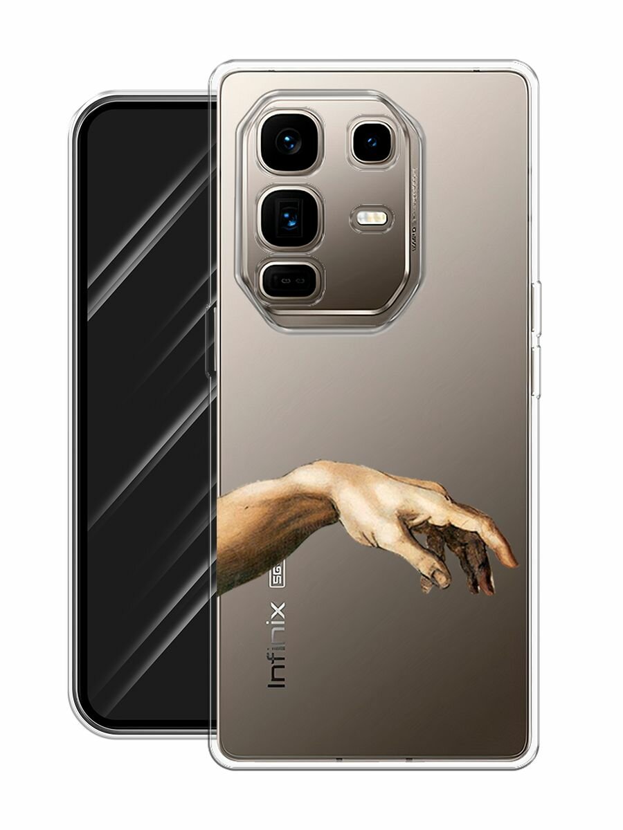 Чехол на Infinix Note 50 Pro + / Инфиникс Нот 50 Про + с принтом Creazione di Adamo 1, прозрачный — фото 1