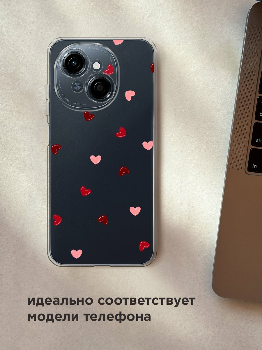 Чехол на Tecno Spark Go 1/Pop 9 / Текно Спарк Go 1/Поп 9 с принтом "Бордовые сердечки 2" — фото 1