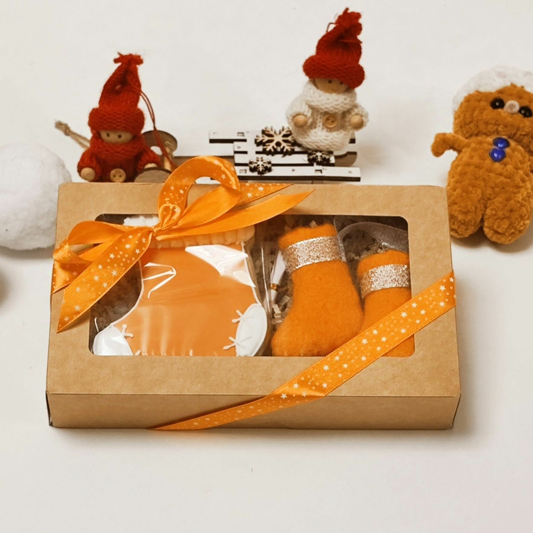 Подарочный набор Маррисолька, с валенками и пряником, ручная работа, 100 г