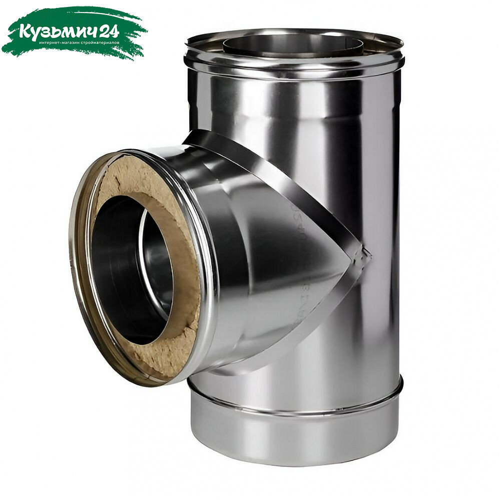Тройник для дымоходов d 120х200 мм угол 90 гр сталь 0.5 мм сэндвич-конструкция