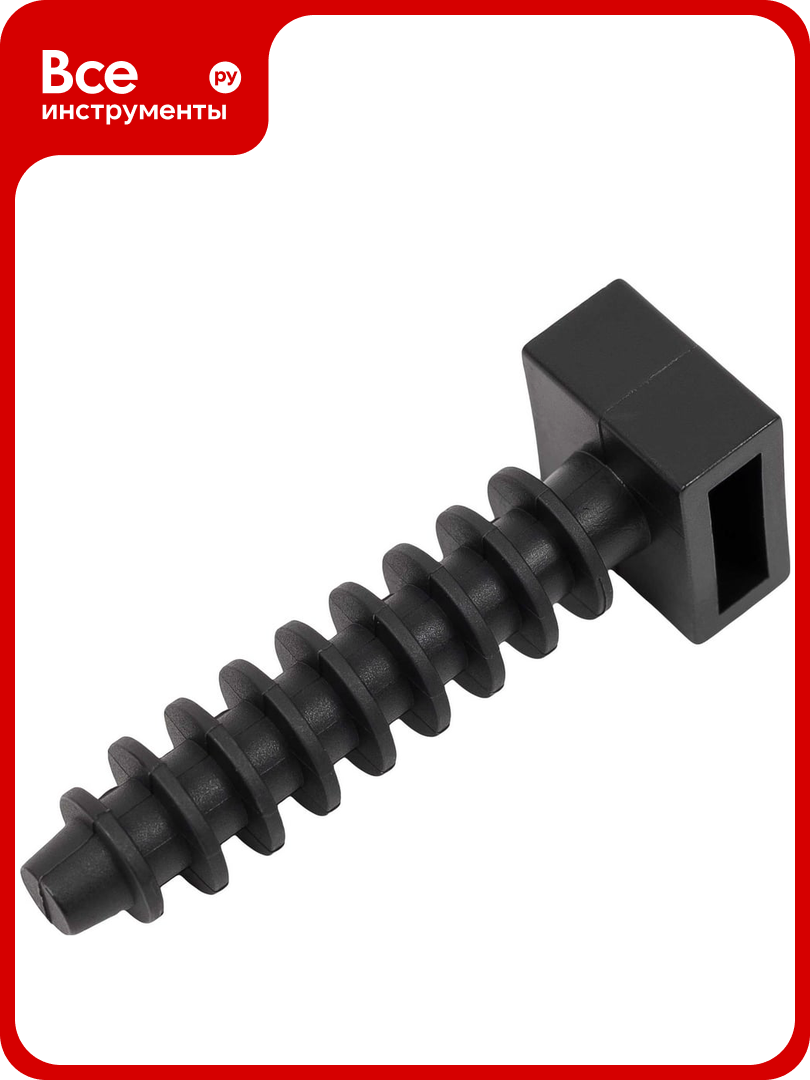 Дюбель под хомут-стяжку Gigant 6x35мм нейлон 100шт. черный 123996