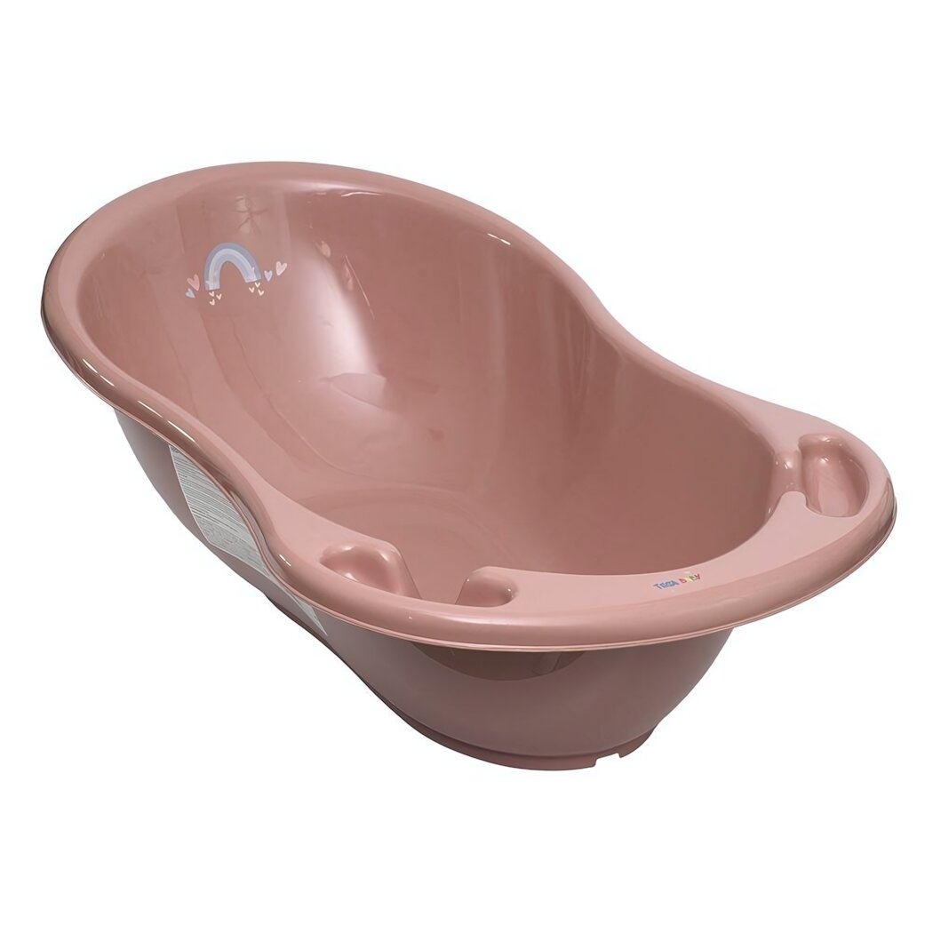 Детская ванна метeo 86 розовая с ручками, пластик, просторная, для малышей