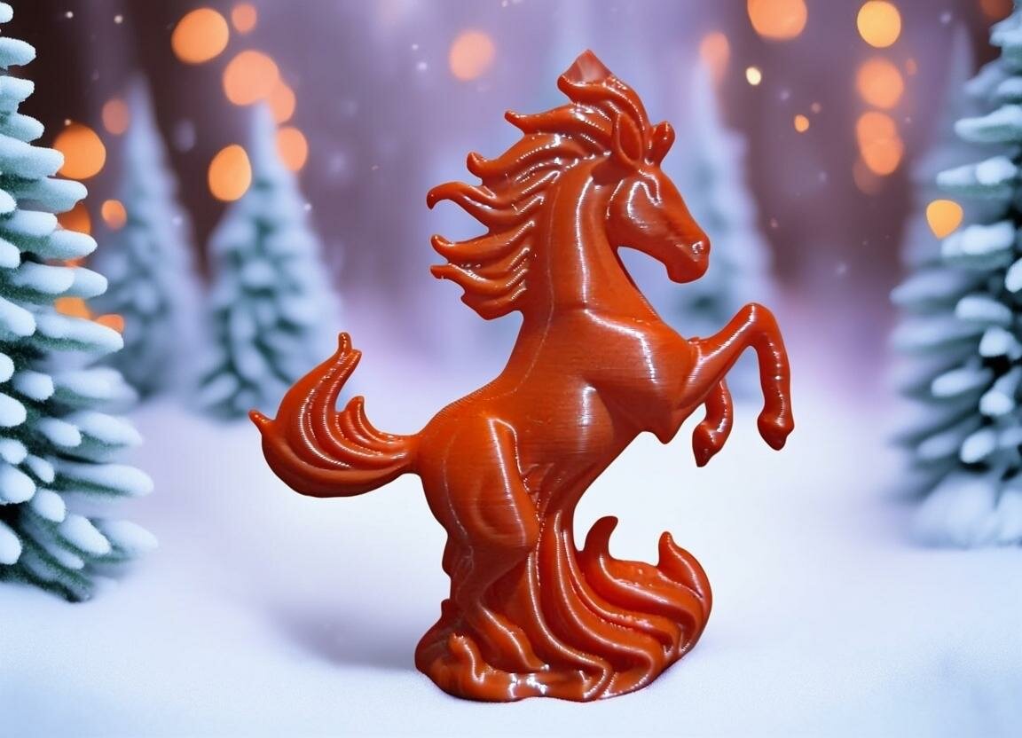 Статуэтка "Огненная Лошадь" символ года 2026 красная пластик 85 см