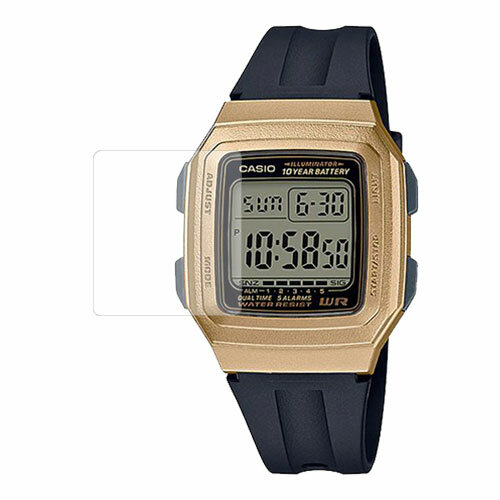 Скрин Мобайл защитный экран для часов Casio F-201WAM-9AV из гидрогелевая плёнка прозрачная
