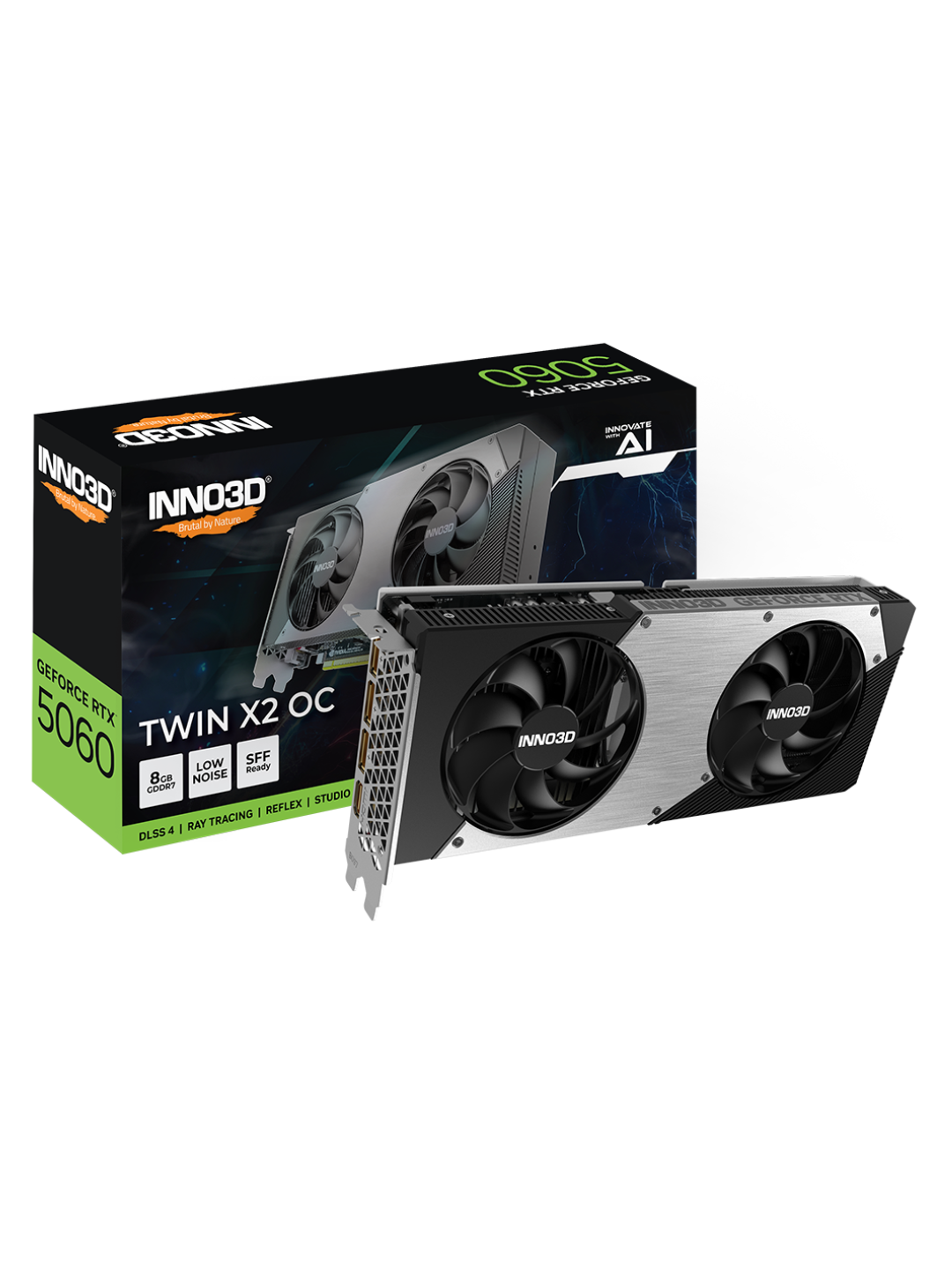 Видеокарта Inno3D, GeForce RTX 5060, Twin X2, OC, 8GB, GDDR7, 128 бит