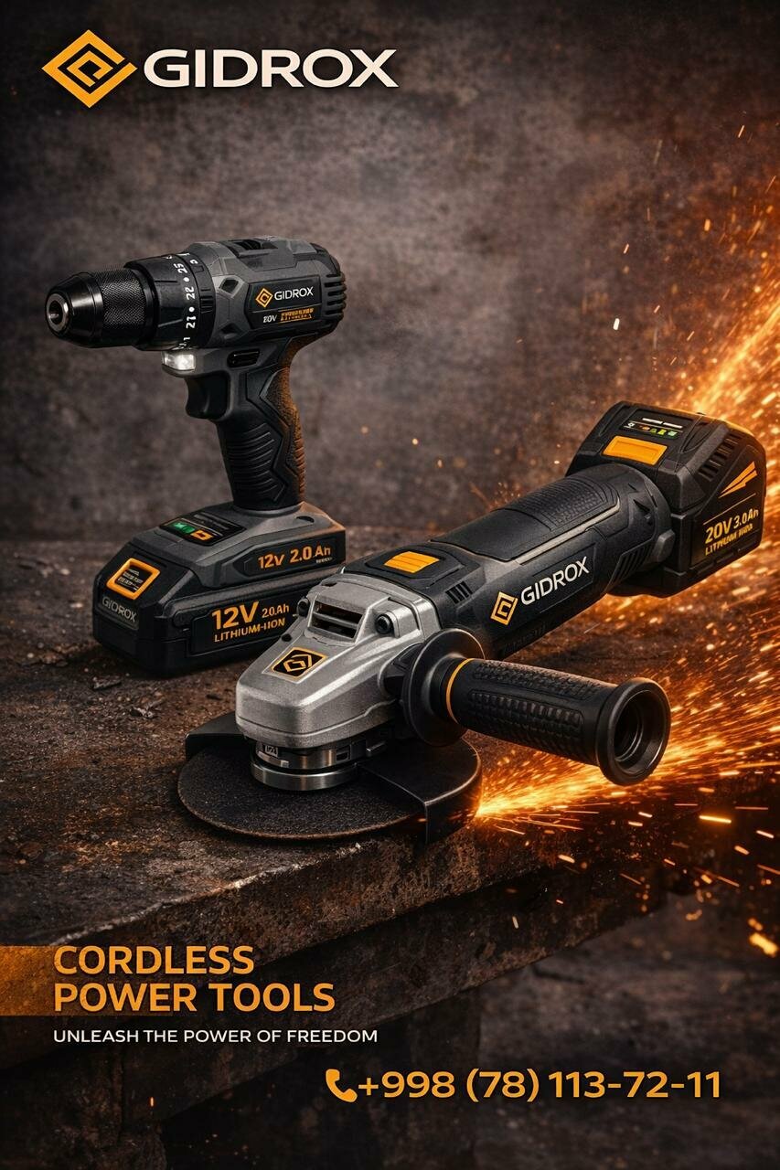 Набор аккумуляторного инструмента 2в1, шуруповерт и болгарка GIDROX 2GDN-035P-D