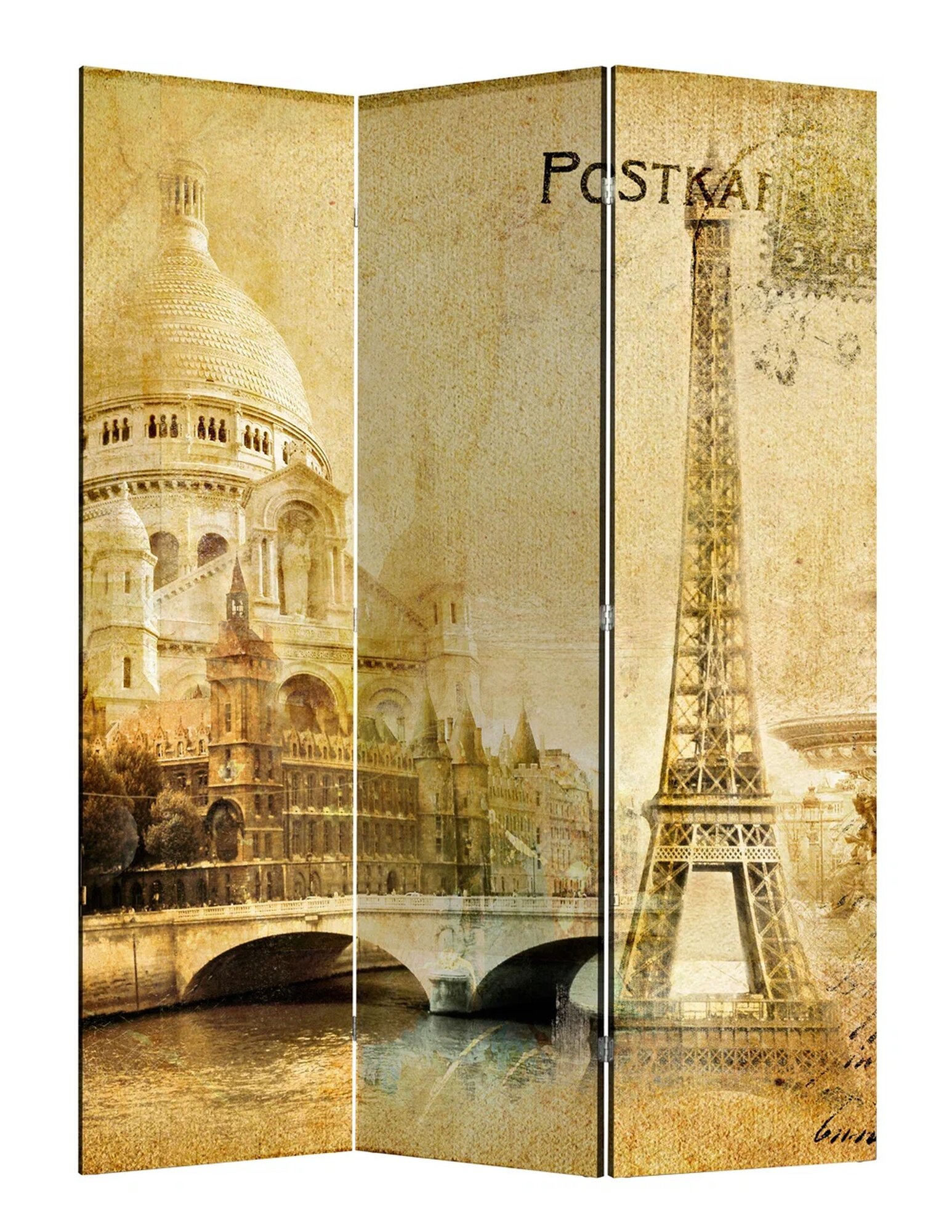 ПВХ ширма перегородка для зонирования Марка Париж - 3, размер 177х141/47 см