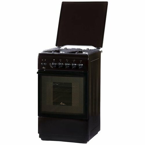 фото Газовая плита (50-55 см) flama fg24227в, 50 см, 4 конфорки, 50 л, коричневый