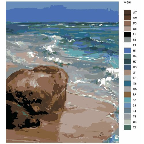 фото Картина по номерам v-691 "морские волны", 40x50 см brushes-paints