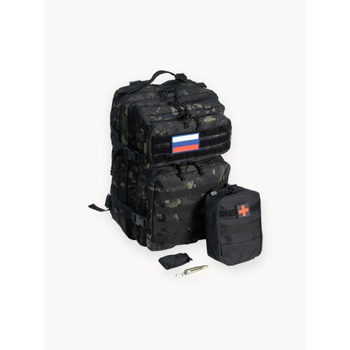 Рюкзак тактический, Туристический, 50 литров, Черный хаки