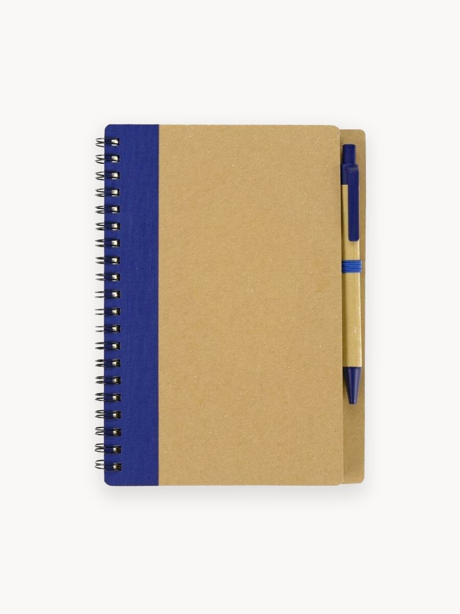 Блокнот «Helly» с ручкой, цвет натуральный/синий