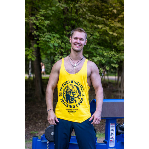 фото Майка inferno style майка спортивная угол "lion" inferno style м-004-001, 1 шт., размер 3xl, желтый
