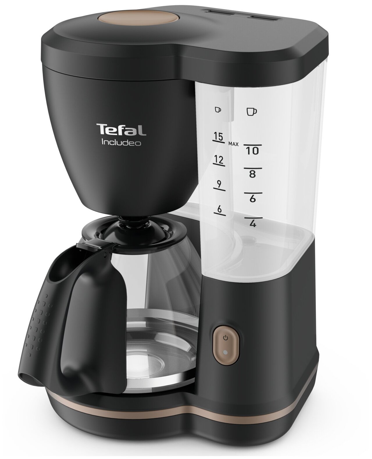 Капельная кофеварка Tefal Includeo CM533811, американо, 1000Вт, 1.25л