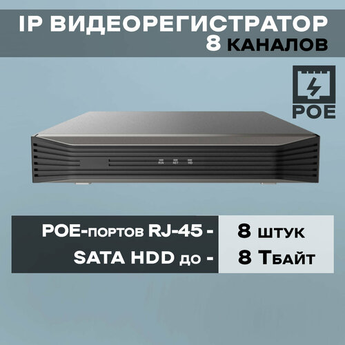 Видеорегистратор LTV-1RN0810-P IP 8-канальный c PoE RACK до 4K Ultra265H265H264 SATA 18 22300₽