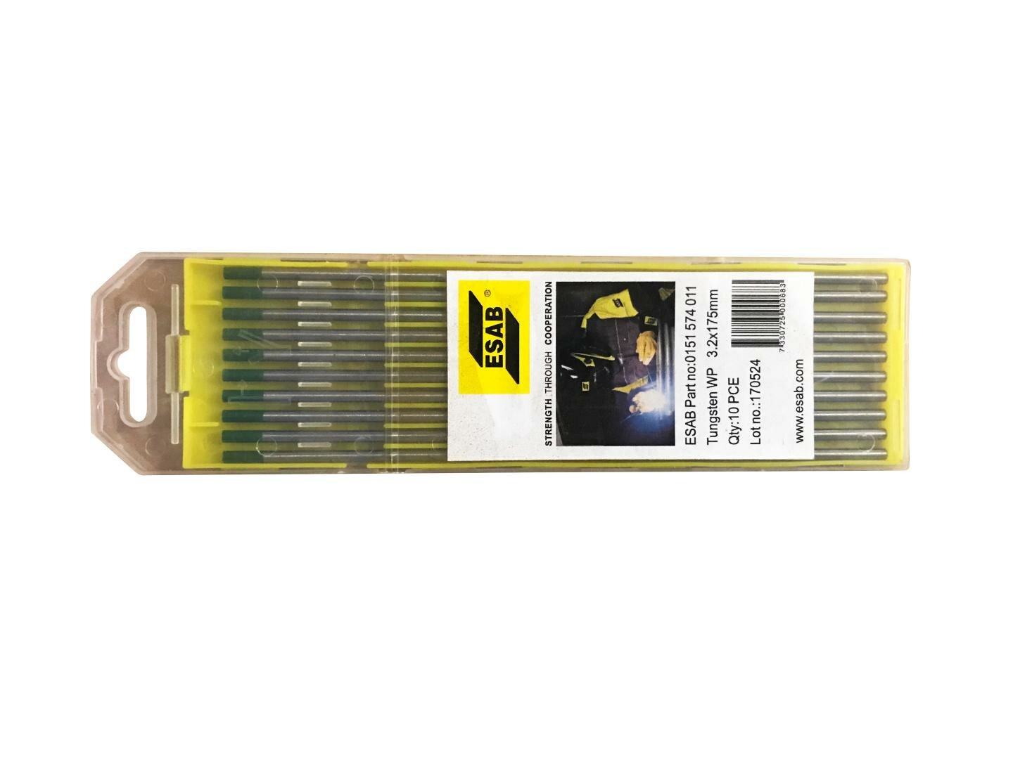 Электроды вольфрамовые ESAB Tungsten Pure ф 3,2 мм х 175 мм (10шт.)