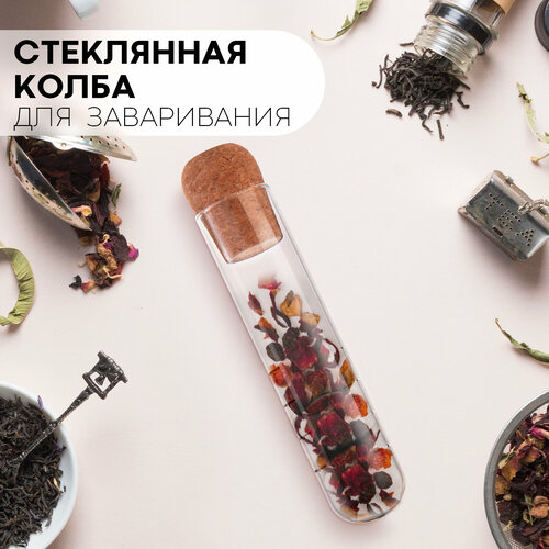 Стеклянная колба для заваривания чая, бренд Картофан, заварник для кружки бесцветный, коричневый