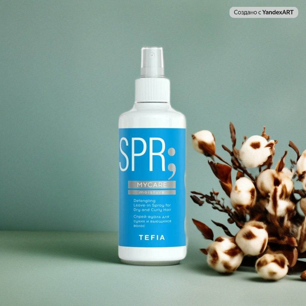 Tefia Спрей-вуаль для сухих и вьющихся волос MyCare Moisture, 250 г, 250 мл, спрей — фото 1
