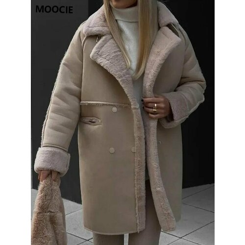 фото Пальто moocie, размер 48, хаки